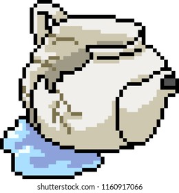 vector pixel art jar break isolated cartoon
