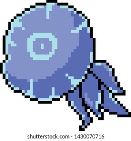 vector pixel art jelyfish monster isolated cartoon