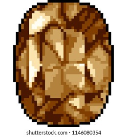 vector pixel art jewelry gemstone isolated cartoon

