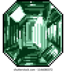 vector pixel art jewelry gemstone isolated cartoon