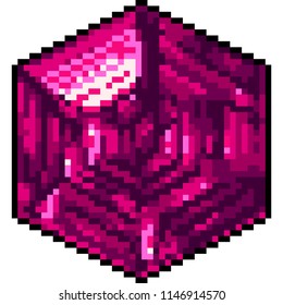 vector pixel art jewelry gemstone isolated cartoon