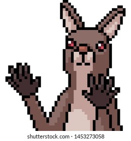 vector pixel art kangaroo isolated cartoon