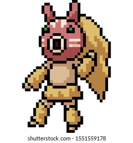 vector pixel art kid costume isolated cartoon