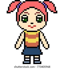 vector pixel art kid isolated