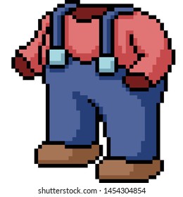 vector pixel art kid wear isolated cartoon
