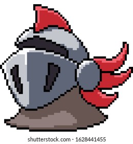 vector pixel art knight helm isolated cartoon