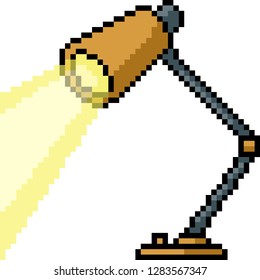 vector pixel art lamp isolated cartoon