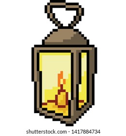 vector pixel art lamp isolated cartoon