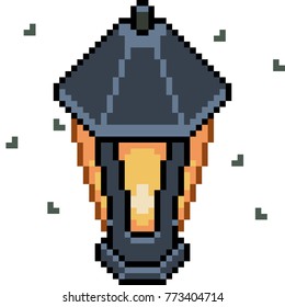 vector pixel art lamp isolated