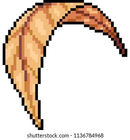 vector pixel art leaf orange isolated cartoon