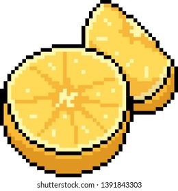 vector pixel art lemon isolated cartoon