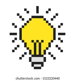 Vector Pixel Art Lightbulb Idea Games Stock Vector (Royalty Free ...