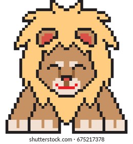 vector pixel art lion isolated