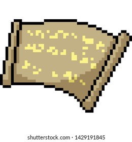 vector pixel art magic scroll isolated cartoon
