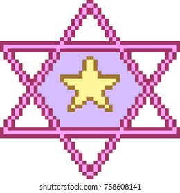 Vector Pixel Art Magic Star Isolated