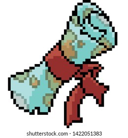 vector pixel art map scroll isolated cartoon