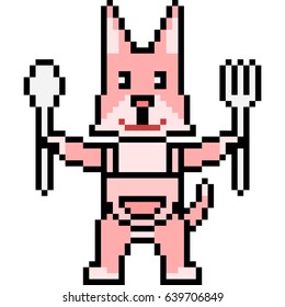 vector pixel art meal 