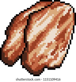 vector pixel art meat steak isolated cartoon
