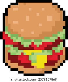 vector pixel art Mega Bite Burger