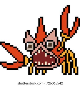 Vector Pixel Art Monster Crab Isolated Stock Vector (Royalty Free ...