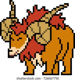 vector pixel art monster goat isolated