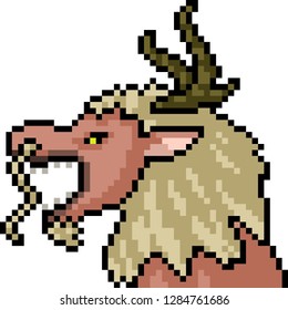 vector pixel art monster head isolated cartoon