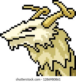 vector pixel art monster head isolated cartoon