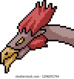 vector pixel art monster head isolated cartoon