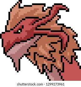 vector pixel art monster head isolated cartoon