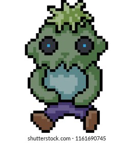 vector pixel art monster isolated cartoon
