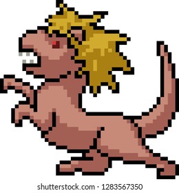 vector pixel art monster isolated cartoon