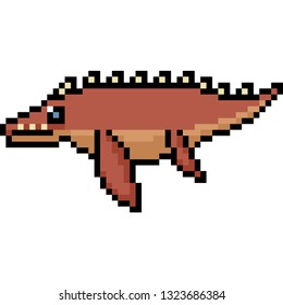 vector pixel art monster isolated cartoon