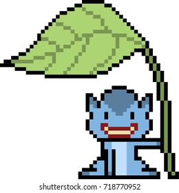 vector pixel art monster isolated