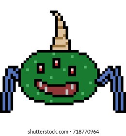 vector pixel art monster isolated