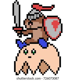 vector pixel art monster knight isolated