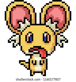 vector pixel art monster rodent isolated cartoon

