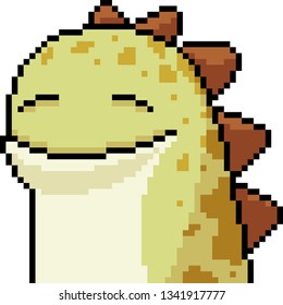 vector pixel art monster smile isolated cartoon