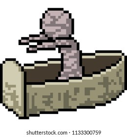 vector pixel art mummy isolated cartoon