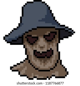 vector pixel art murderer mask isolated cartoon