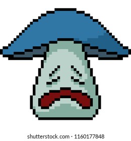 vector pixel art mushroom monster isolated cartoon