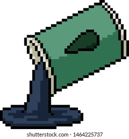 vector pixel art oil waste isolated cartoon