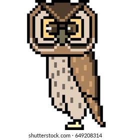 vector pixel art owl