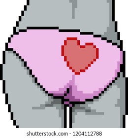 vector pixel art panty butt isolated cartoon