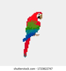 Vector Pixel Art Parrot On White Stock Vector (Royalty Free) 1723822747