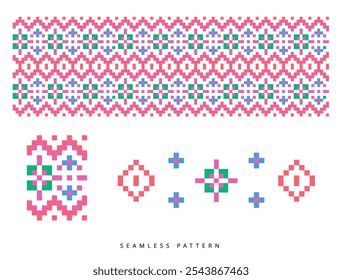 padrão de arte de pixel vetorial, design de plano de fundo abstrato, design de padrão semless de têxteis