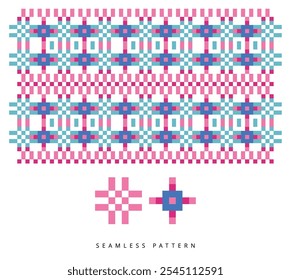 Patrón del arte del pixel del Vector, diseño abstracto del fondo, diseño inconsútil del patrón de los textiles