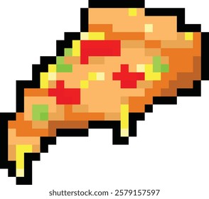 vector pixel art Pepperoni Slice