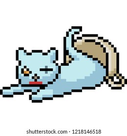 vector pixel art pet in cup isolated cartoon