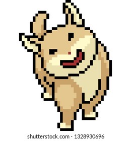 vector pixel art pet smile isolated cartoon