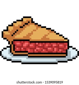 vector pixel art pie isolated cartoon